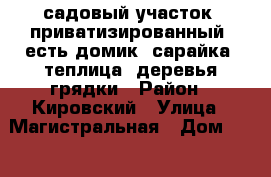 садовый участок, приватизированный, есть домик, сарайка, теплица, деревья,грядки › Район ­ Кировский › Улица ­ Магистральная › Дом ­ 23 › Площадь участка ­ 20 › Цена ­ 650 000 - Пермский край, Пермь г. Недвижимость » Дома, коттеджи, дачи продажа   